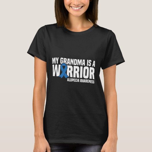 Meine Oma ist ein Warrior Blue Ribbon Alopecia Awa T-Shirt (Vorderseite)