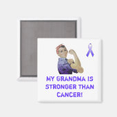Meine Oma ist stärker als Krebs! Magnet (Vorderseite/Rückseite)
