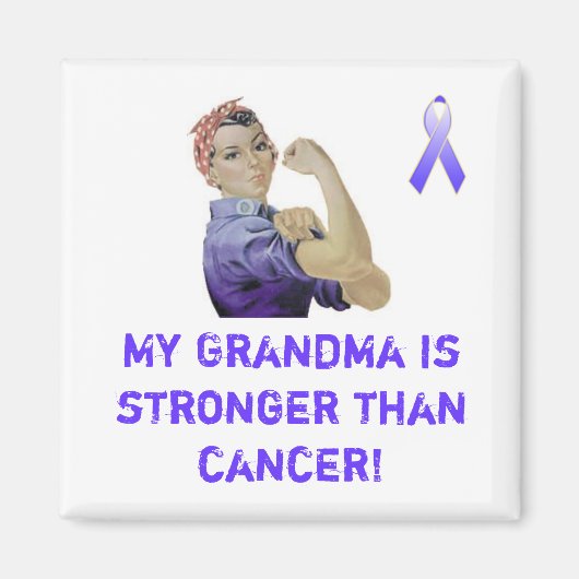Meine Oma ist stärker als Krebs! Magnet (Vorne)
