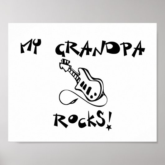 Meine Oma Rocks Gitarre Poster (Vorne)
