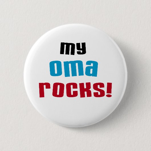 Meine Oma Rocks T - Shirt und Geschenke Button (Vorderseite)