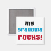 Meine Oma Rocks T - Shirt und Geschenke Magnet (Vorderseite/Rückseite)