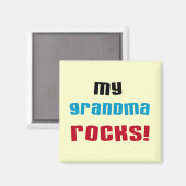Meine Oma Rocks T - Shirt und Geschenke Magnet (Vorderseite/Rückseite)