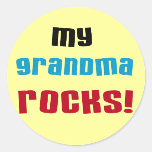 Meine Oma Rocks T - Shirt und Geschenke Runder Aufkleber