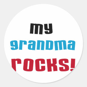 Meine Oma Rocks T - Shirt und Geschenke Runder Aufkleber