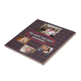 Meine Oma Tartan Karierter weißer Schriftart feier Fliese