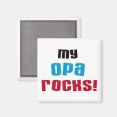 Meine Opa Rocks T - Shirt und Geschenke Magnet (Vorderseite/Rückseite)