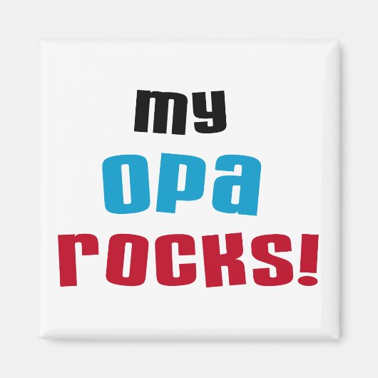 Meine Opa Rocks T - Shirt und Geschenke Magnet (Vorne)