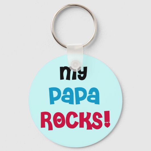Meine Papa Rocks T - Shirt und Geschenke Schlüsselanhänger (Vorderseite)