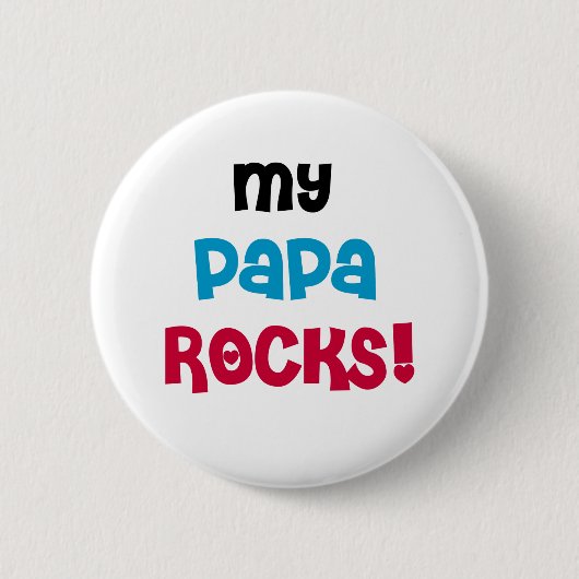 Meine Papa Rocks Tshirts und Geschenke Button (Vorderseite)