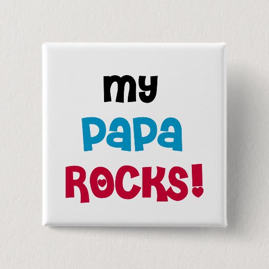 Meine Papa Rocks Tshirts und Geschenke Button (Vorderseite)