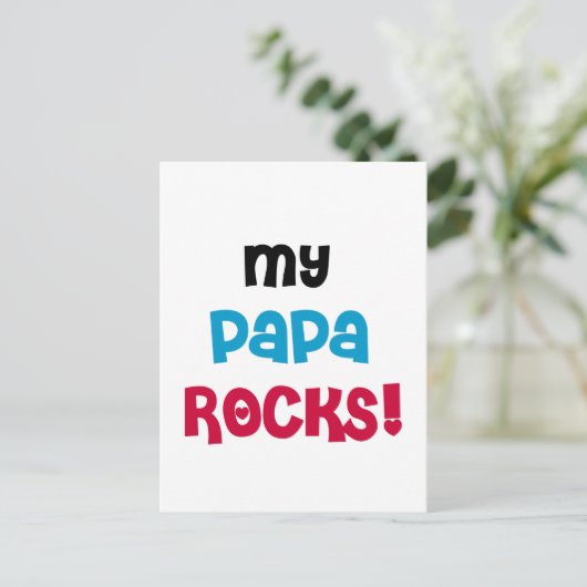 Meine Papa Rocks Tshirts und Geschenke Postkarte (Stehend Vorderseite)