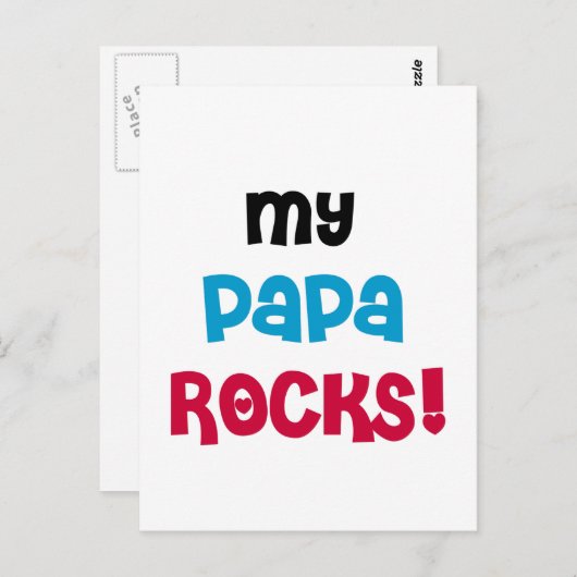 Meine Papa Rocks Tshirts und Geschenke Postkarte (Vorne/Hinten)
