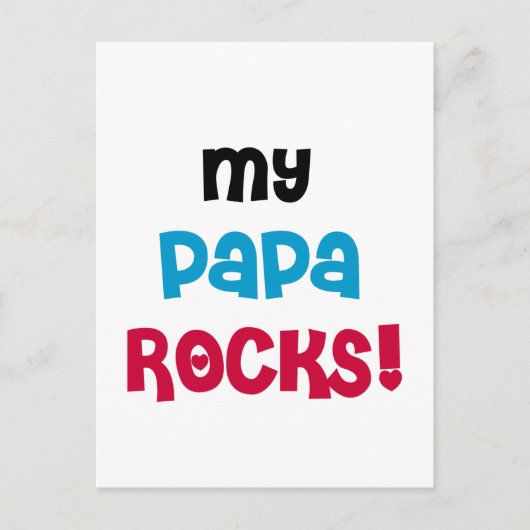 Meine Papa Rocks Tshirts und Geschenke Postkarte (Vorderseite)