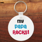 Meine Papa Rocks Tshirts und Geschenke Schlüsselanhänger (Vorderseite)