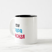 Meine Papa Rocks Tshirts und Geschenke Zweifarbige Tasse (Vorderseite Links)