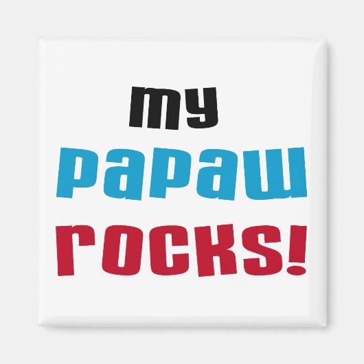 Meine Papaw Rocks T - Shirt und Geschenke Magnet (Vorne)