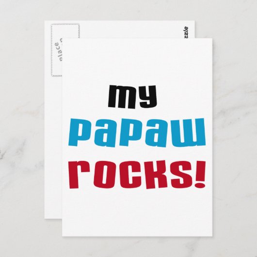 Meine Papaw Rocks T - Shirt und Geschenke Postkarte (Vorne/Hinten)