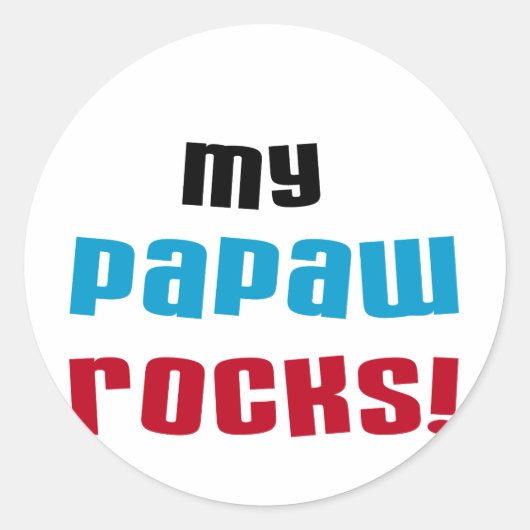 Meine Papaw Rocks T - Shirt und Geschenke Runder Aufkleber (Vorderseite)