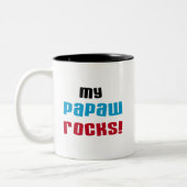 Meine Papaw Rocks T - Shirt und Geschenke Zweifarbige Tasse (Links)
