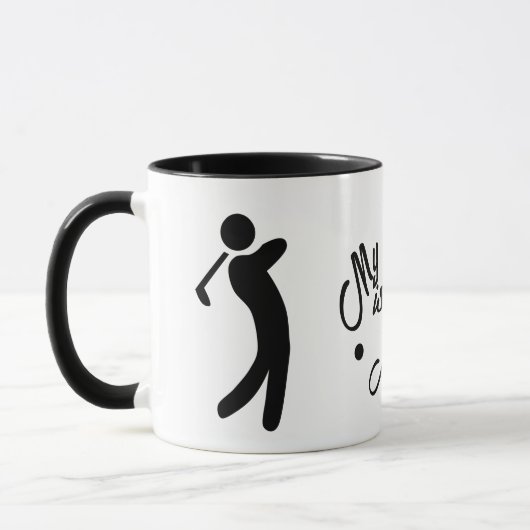 MEINE PASSION ist Golf. Bearbeitbarer Text Tasse (Links)