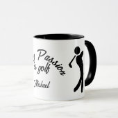 MEINE PASSION ist Golf. Bearbeitbarer Text Tasse (VorderseiteRechts)
