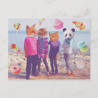 Meine Pastel Sweet Animal Family Postkarte