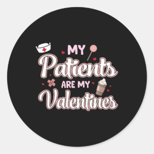 Meine Patienten sind mein Valentinstag Krankenvers Runder Aufkleber