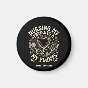 Meine Patienten und meine Pflanzen pflegen Retro-B Magnet