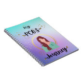 Meine PCOS-Reise - Frau mit Aquamariner Goldnote Notizblock (Rechte Seite)