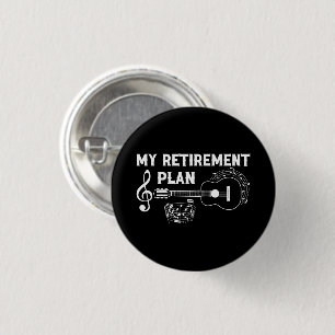 Meine Pensionsplan Gitarre Funny Musicians Button