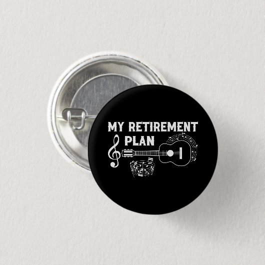 Meine Pensionsplan Gitarre Funny Musicians Button (Vorne & Hinten)