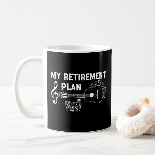 Meine Pensionsplan Gitarre Funny Musicians Kaffeetasse (Mit Donut)