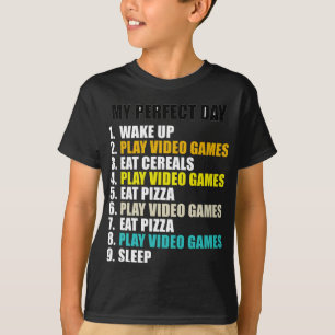 Meine perfekten Videospiele am Tag essen Pizza Coo T-Shirt