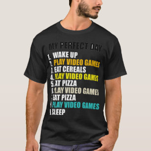 Meine perfekten Videospiele am Tag essen Pizza Coo T-Shirt