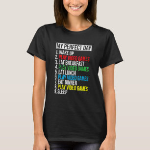 Meine perfekten Videospiele am Tag Funny Cool Game T-Shirt