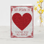 Meine Person Glitzer Valentine Card Karte (Gelbe Blume)
