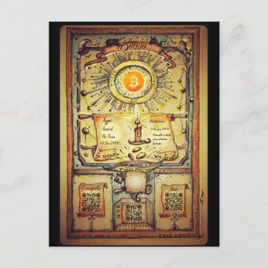 Meine persönliche Bitcoin HODL Einladungspostkarte (Vorderseite)