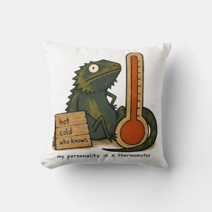 Meine Persönlichkeit ist ein Thermometer Bartagame Kissen