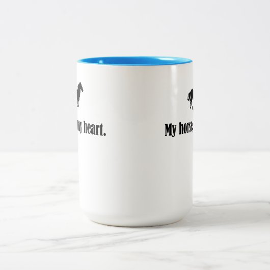 Meine Pferde, Meine Herz-Kaffee-Tasse (Farbenräume Zweifarbige Tasse (Mittel)