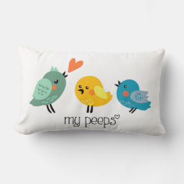 Meine Pieps | Niedlicher Vogelkissen | Handgezeich Lendenkissen