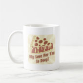 Meine Pizza-Liebe ist Deep Dish Funny Slogan Kaffeetasse (Links)