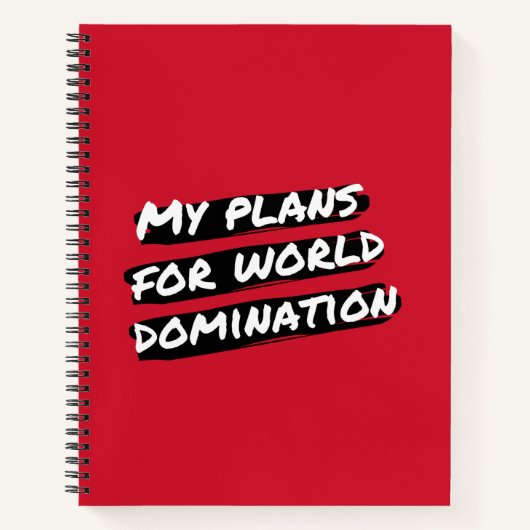 Meine Pläne für das World Dominance-Notebook Notizblock (Vorderseite)
