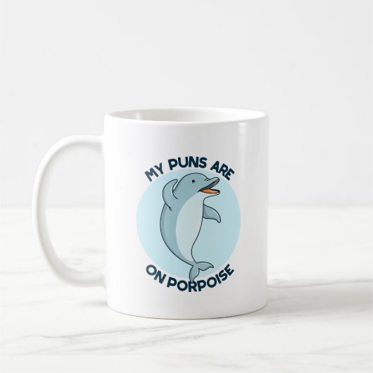 Meine Ponnen sind auf Porpoise Funny Animal Puff Kaffeetasse (Links)
