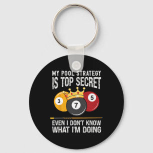 Meine Pool-Strategie ist Top Secret 8 Ball Pool Bi Schlüsselanhänger