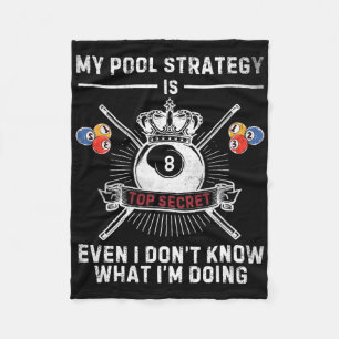 Meine Pool-Strategie Vintage-Poolspieler Lustiger Fleecedecke