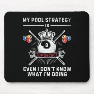 Meine Pool-Strategie Vintage-Poolspieler Lustiger Mousepad