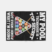 Meine Pool-Technik ist Top Secret Billiard Funny P Fleecedecke (Vorderseite (Horizontal))