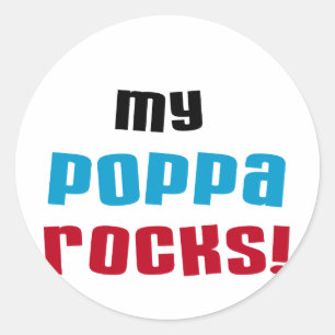 Meine Poppa Rocks Tshirts und Geschenke Runder Aufkleber