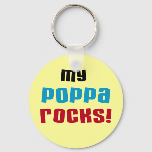 Meine Poppa Rocks Tshirts und Geschenke Schlüsselanhänger (Vorderseite)